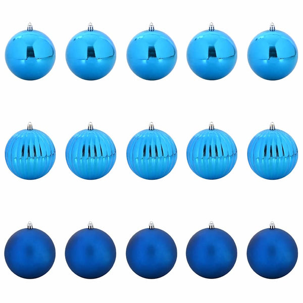 Weihnachtsbaumkugel Set Blau XL, 15-teilig