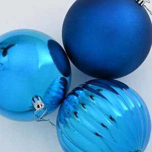 XXL Weihnachtskugeln Set Blau 3-tlg.