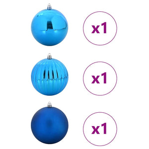 XXL Weihnachtskugeln Set Blau 3-tlg.
