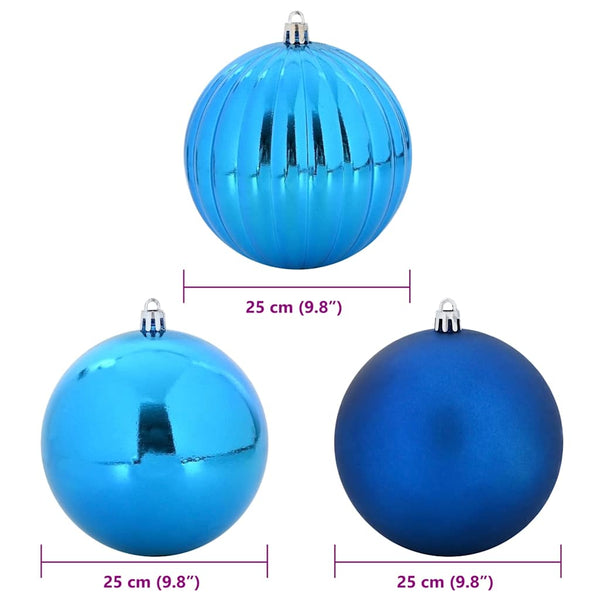 XXL Weihnachtskugeln Set Blau 3-tlg.