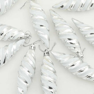 Weihnachtsbaumkugeln Spiralform Silber 40 Stk.
