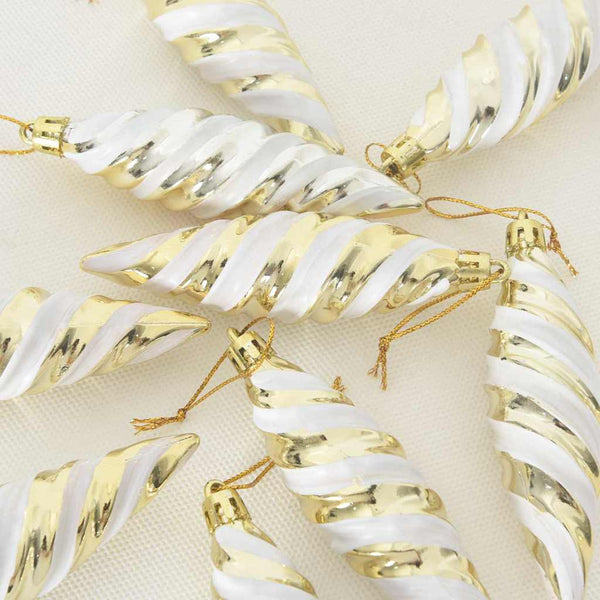 Goldene Spiral-Weihnachtskugeln, 40 Stück