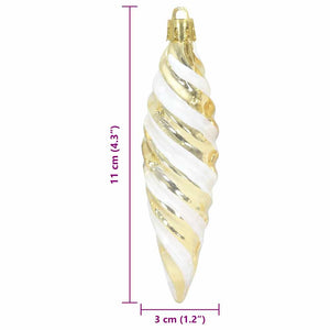 Goldene Spiral-Weihnachtskugeln, 40 Stück