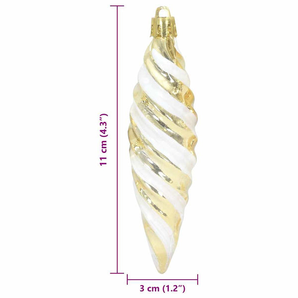 Goldene Spiral-Weihnachtskugeln, 40 Stück