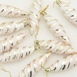 Champagner Spiral Kugel Weihnachtsbaumschmuck 40 Stk