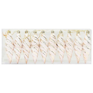 Champagner Spiral Kugel Weihnachtsbaumschmuck 40 Stk