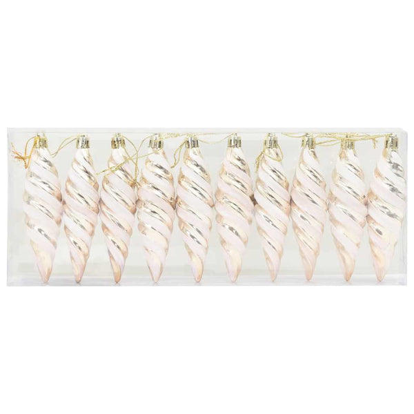 Champagner Spiral Kugel Weihnachtsbaumschmuck 40 Stk