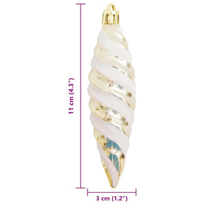 Champagner Spiral Kugel Weihnachtsbaumschmuck 40 Stk