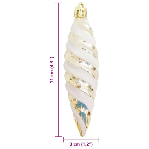 Champagner Spiral Kugel Weihnachtsbaumschmuck 40 Stk