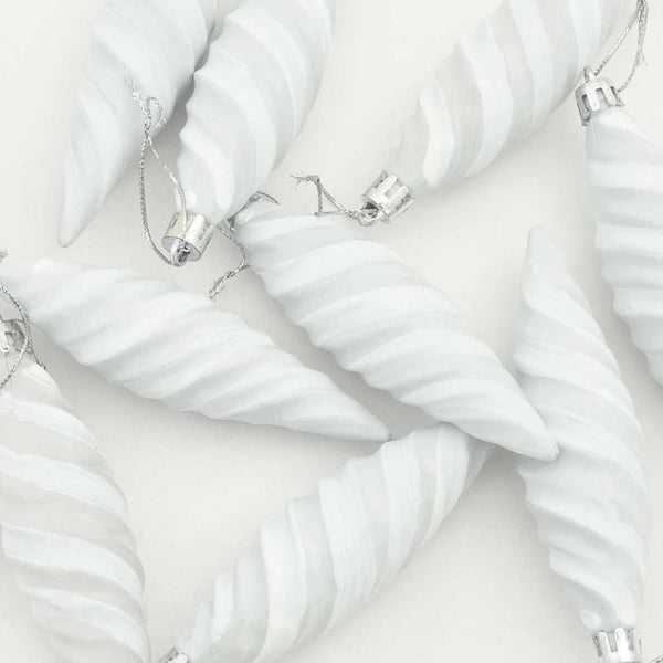 Weiße Spiralbaumkugeln, 40er-Set
