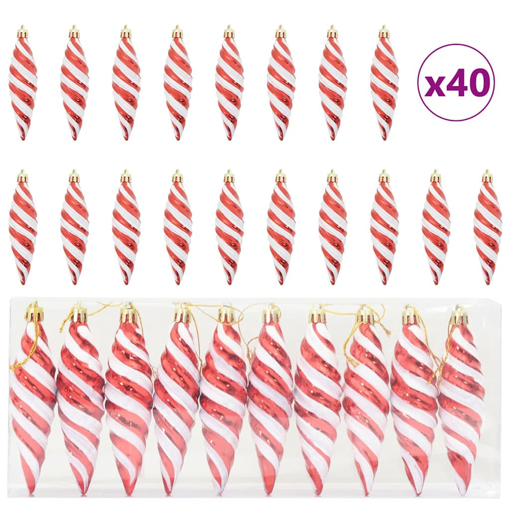 Weihnachtliche Spiralen Kugeln Rot, 40 Stk.