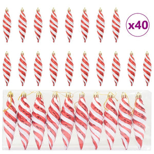 Weihnachtliche Spiralen Kugeln Rot, 40 Stk.