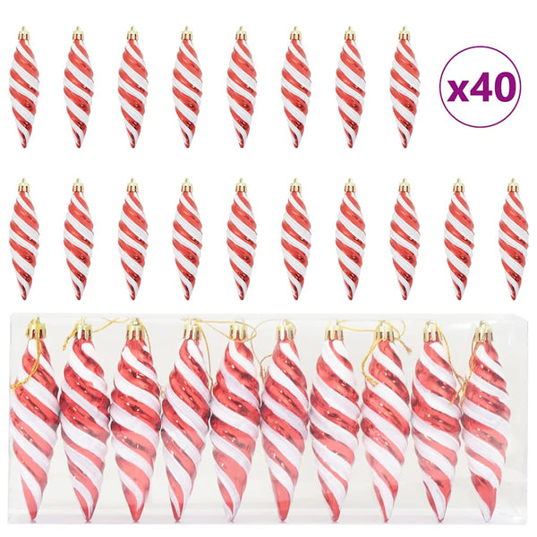 Weihnachtliche Spiralen Kugeln Rot, 40 Stk.