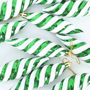 Grüne Spiral-Weihnachtskugeln, 40er-Set