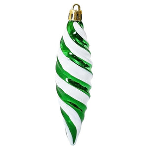 Grüne Spiral-Weihnachtskugeln, 40er-Set
