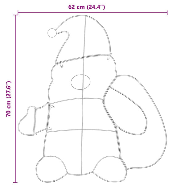 Leuchtender Weihnachtsmann, 70 cm, Warmweiß