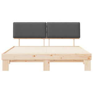 Bettgestell Dunkelgrau 200x200 cm mit Kopfteil