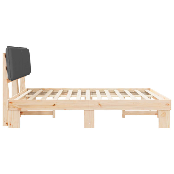 Bettgestell Dunkelgrau 200x200 cm mit Kopfteil