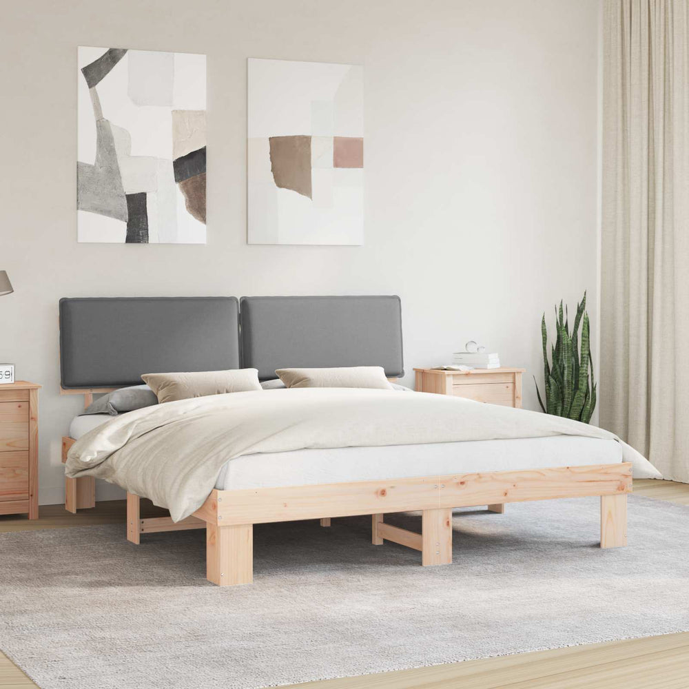 Bettgestell Hellgrau 180x200 cm mit Kopfteil
