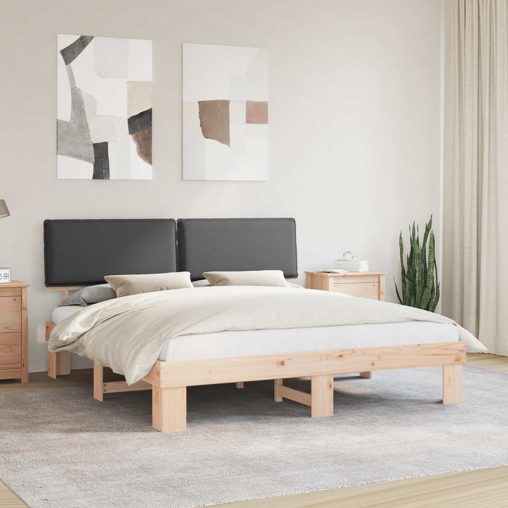 Bettgestell Dunkelgrau 180x200 cm mit Kopfteil