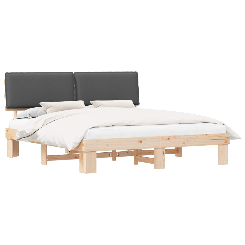 Bettgestell Dunkelgrau 180x200 cm mit Kopfteil