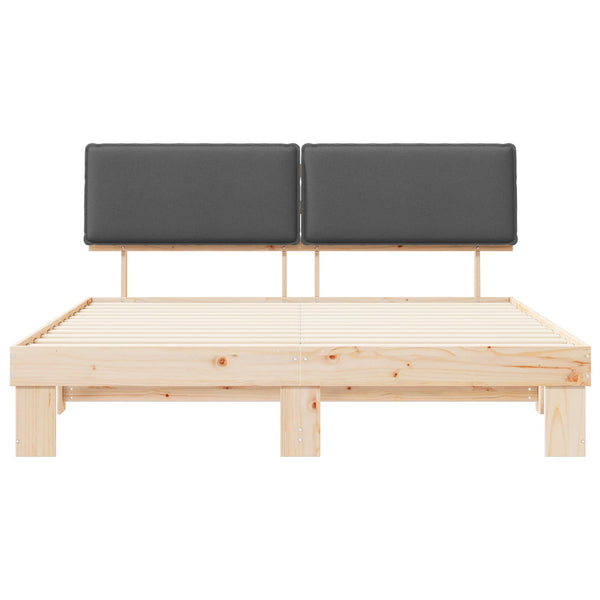 vidaXL Cadre de lit avec tête de lit rembourrée Gris foncé 180 x 200 cm