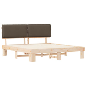 Bettgestell Taupe mit Kopfteil 180x200 cm