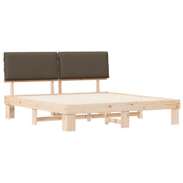 Bettgestell Taupe mit Kopfteil 180x200 cm