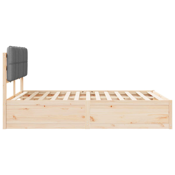 Bettgestell 160x200 cm mit gepolstertem Kopfteil Hellgrau