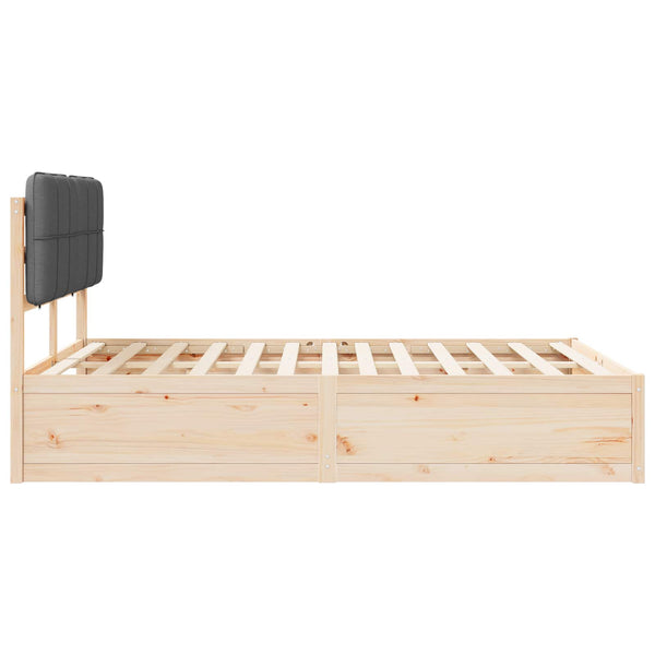 Bettgestell 150x200 cm Dunkelgrau mit Kopfteil