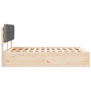 Bettgestell 140x200 cm Hellgrau mit Kopfteil