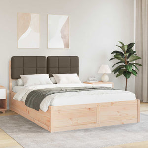 Bettgestell Taupe 140x200 cm mit Kopfteil