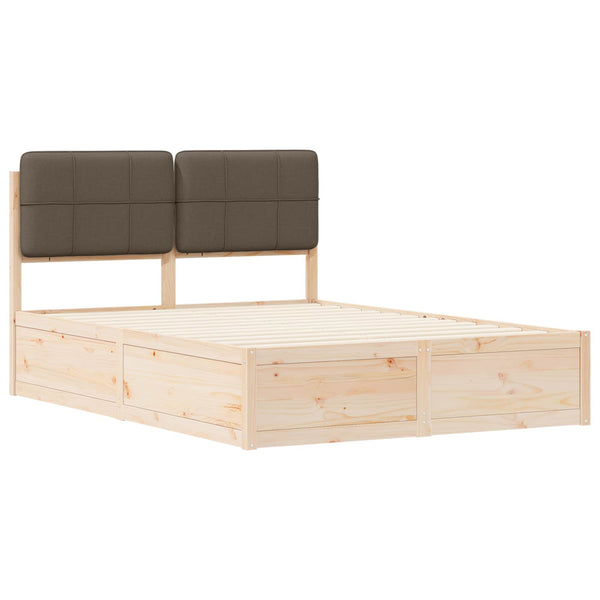 Bettgestell Taupe 140x190 cm mit Kopfteil