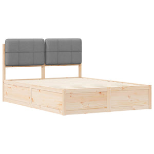 Bettgestell Hellgrau 135x190 cm mit Kopfteil