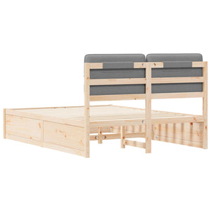 Bettgestell Hellgrau 135x190 cm mit Kopfteil
