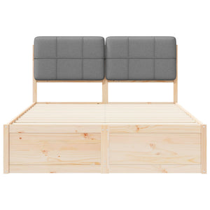 Bettgestell Hellgrau 135x190 cm mit Kopfteil