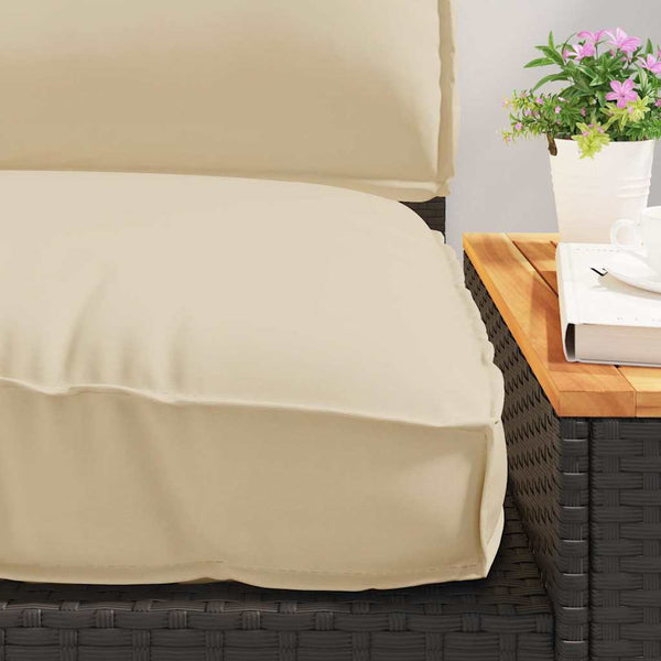 Kissen Set 3-teilig Beige Oxford-Stoff