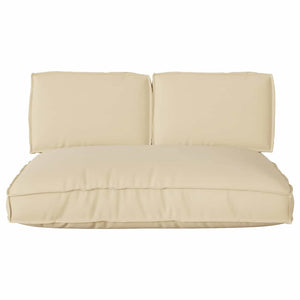 Kissen Set 3-teilig Beige Oxford-Stoff