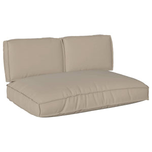 Kissen Set 3-teilig Taupe Oxford-Stoff
