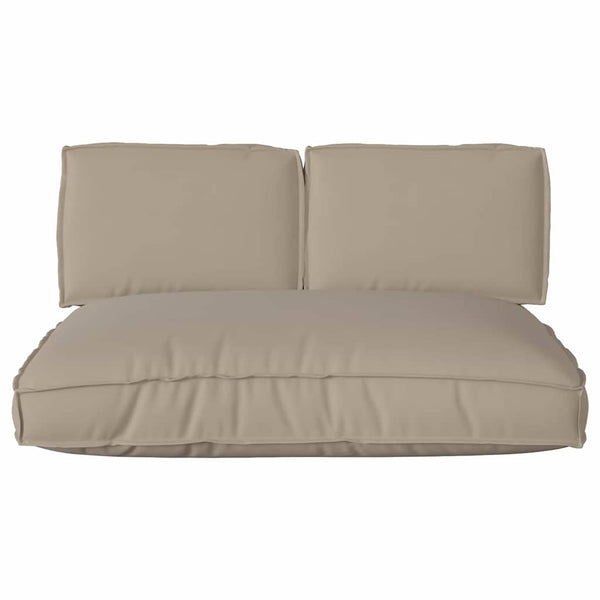 Kissen Set 3-teilig Taupe Oxford-Stoff