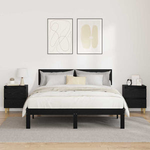 vidaXL Table de chevet noir aspect chêne 40 x 35 x 50 cm Bois d'ingénierie