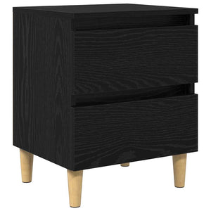 vidaXL Table de chevet noir aspect chêne 40 x 35 x 50 cm Bois d'ingénierie