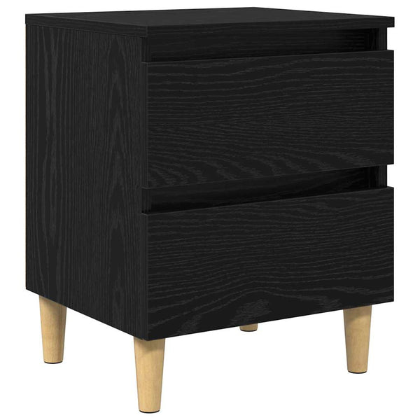 vidaXL Table de chevet noir aspect chêne 40 x 35 x 50 cm Bois d'ingénierie