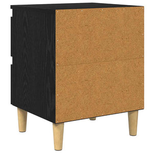 vidaXL Table de chevet noir aspect chêne 40 x 35 x 50 cm Bois d'ingénierie