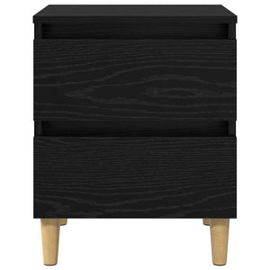 vidaXL Table de chevet noir aspect chêne 40 x 35 x 50 cm Bois d'ingénierie