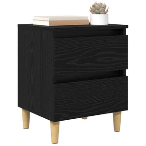 vidaXL Table de chevet noir aspect chêne 40 x 35 x 50 cm Bois d'ingénierie
