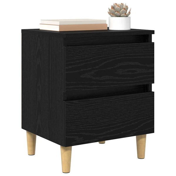 vidaXL Table de chevet noir aspect chêne 40 x 35 x 50 cm Bois d'ingénierie
