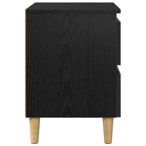 vidaXL Table de chevet noir aspect chêne 40 x 35 x 50 cm Bois d'ingénierie