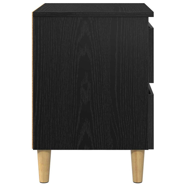 vidaXL Table de chevet noir aspect chêne 40 x 35 x 50 cm Bois d'ingénierie
