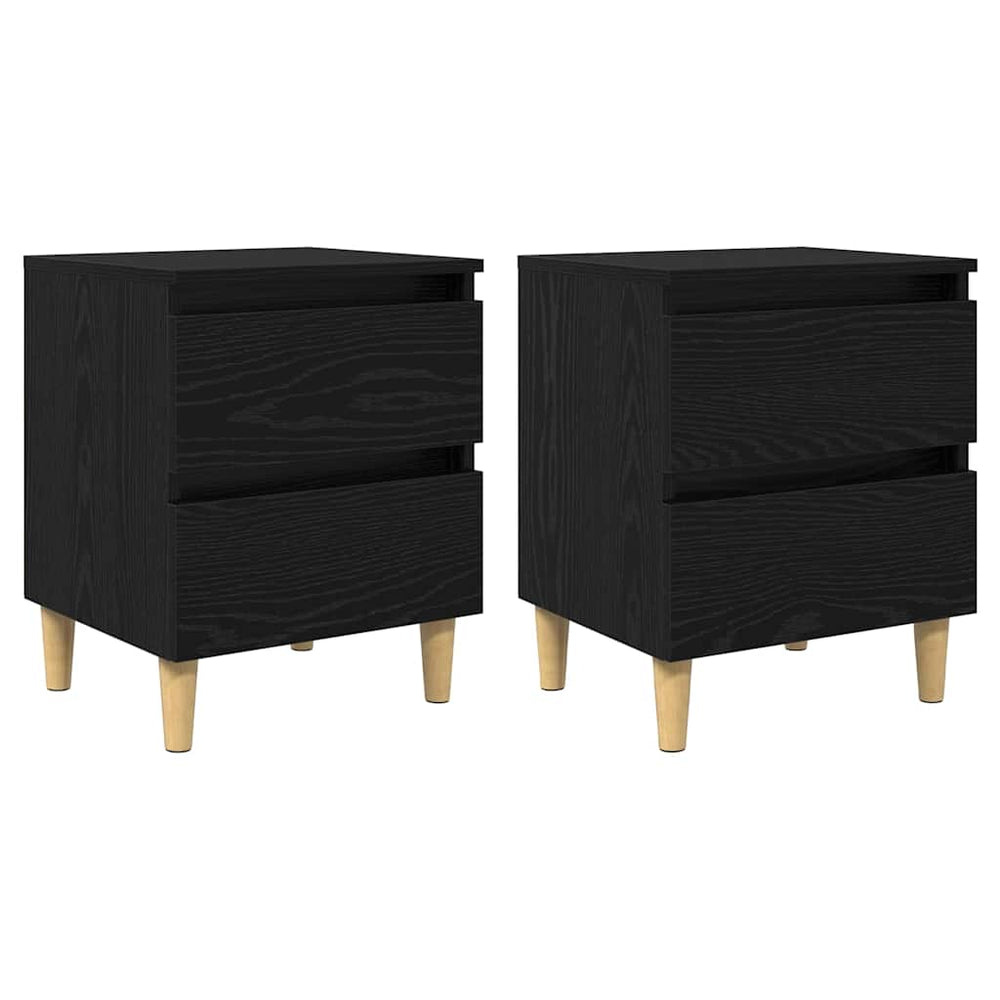 vidaXL Bedside Cabinets 2 pcs Black Oak-Look 40 x 35 x 50 cm